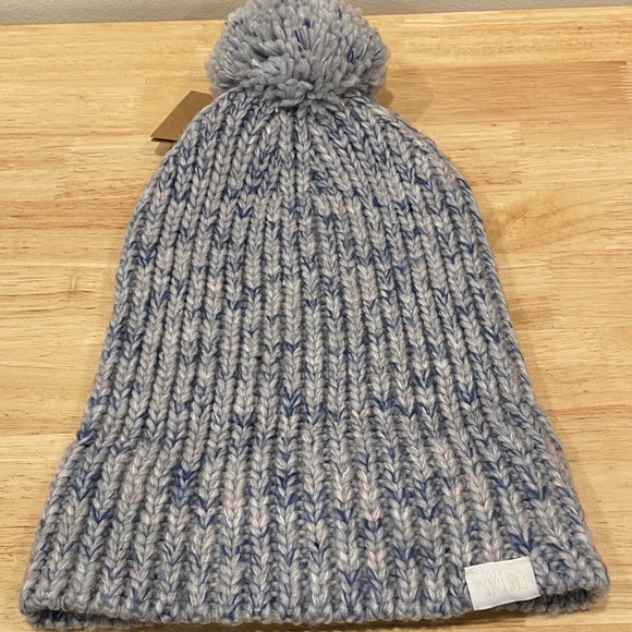 The North Face OS cozy chunky beanie Light Grey Heather/Multi-color deep fit NWT - Picture 8 of 10